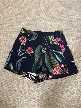 Floral Tropical Navy Women's Shorts